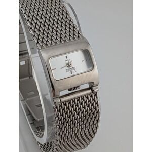 Paolo Gucci Watch Women 20mm Case‎ Silver 7.5" Mesh Metal Band- New Battery